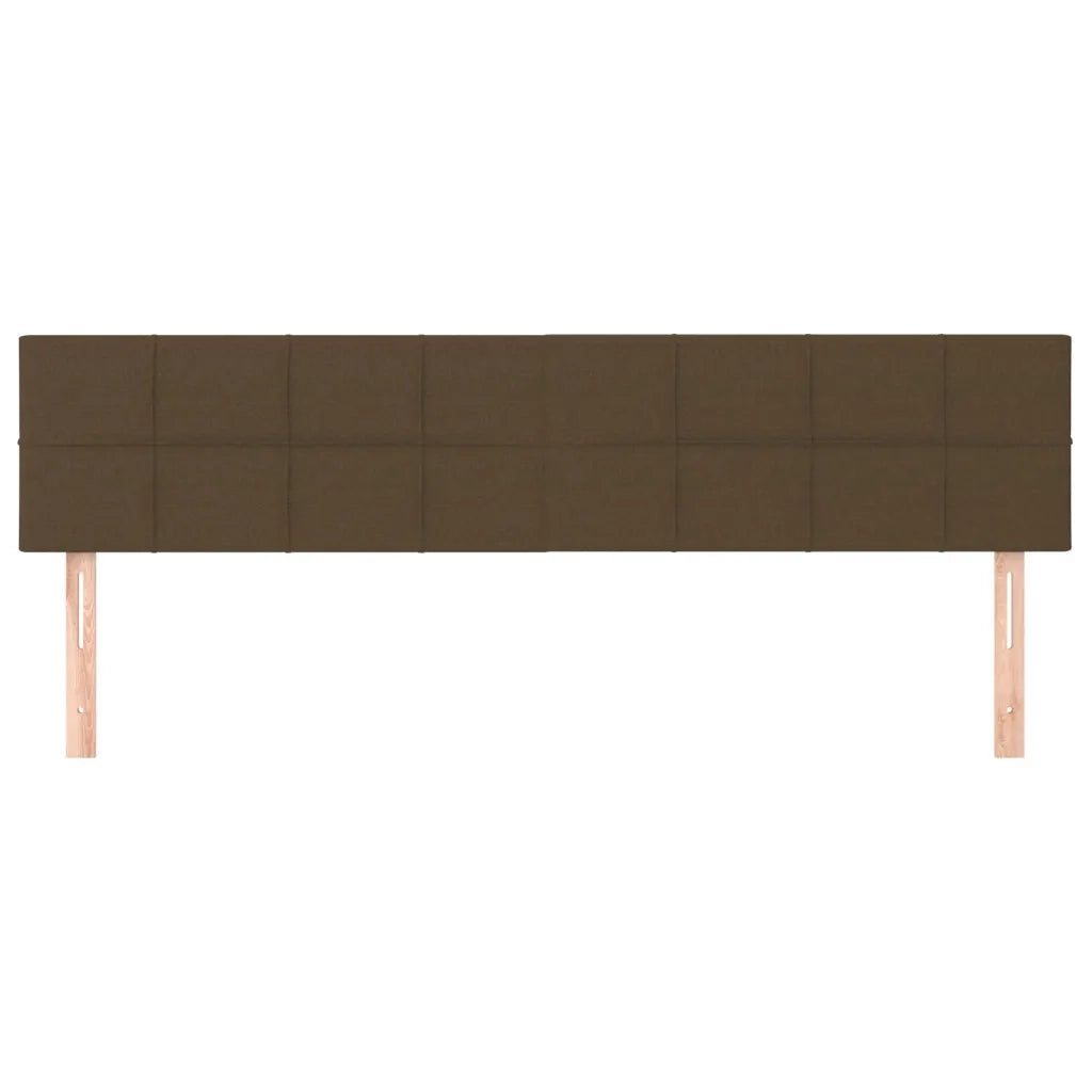 Testiera 2 pz-Set di 2 Testata-Testiera Decorativa Marrone Scuro 100x5x78/88 cm in Tessuto 747832
