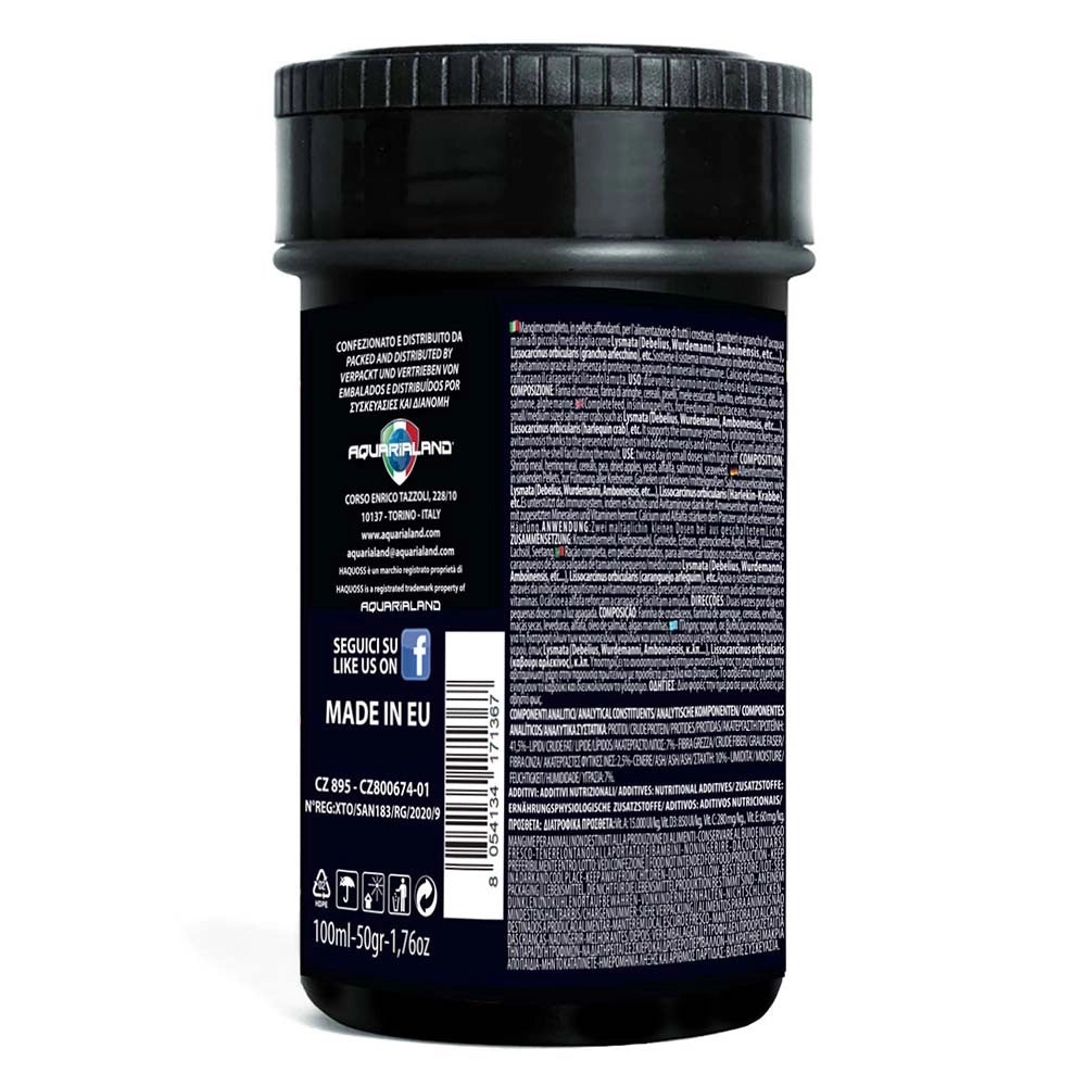 Haquoss Crusta Pellets Marine Ø2x4mm 100ml/50gr - pellets affondanti per crostacei d'acqua marina