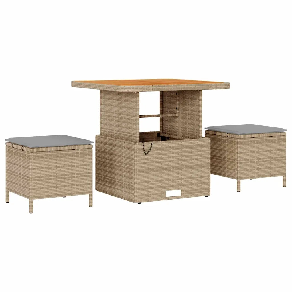 Set Divano da Giardino 10 pcs Beige e Grigio Chiaro polyrattan