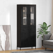 Credenza-Buffet-Armadio da cucina Rovere Nero 69,5 x 34 x 180 cm Legno multistrato 129320