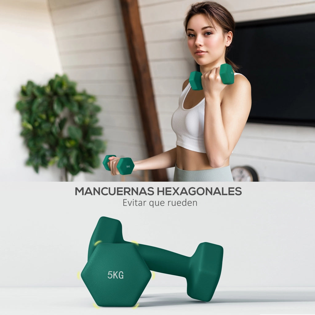 Set di manubri 2x3kg 2x4kg 2x5kg con supporto ¨C zephmum ¨C multicolore
