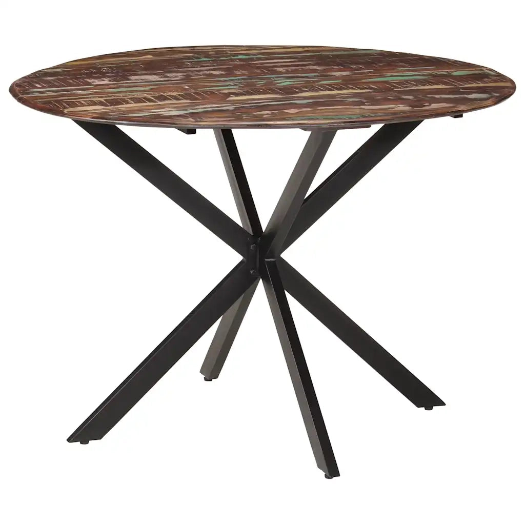 Tavolo da Pranzo | Tavolo da cucina ?110x78cm Legno Massello di Recupero e Acciaio