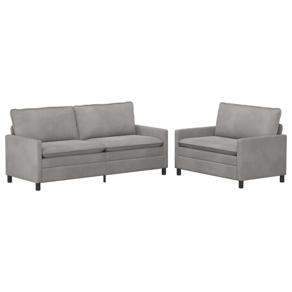Set di divani 2 pcs Grigio Chiaro Velluto 3417127
