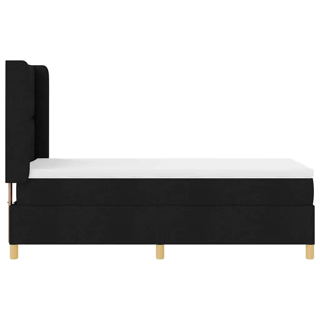 Letto a molle con materasso Nero 90 x 200 cm Tessuto 3341814