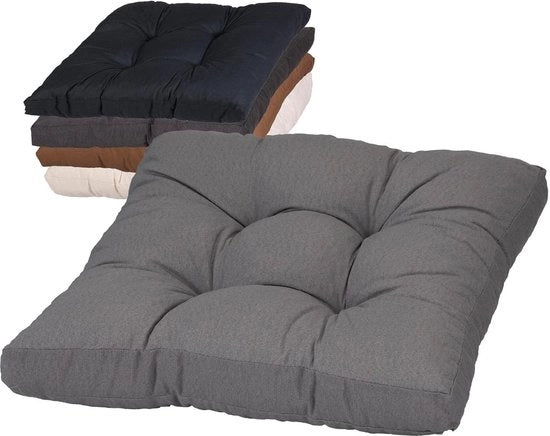 Cuscino per sedile 60 x 60 cm impermeabile per arredamento esterno - cuscino per divano grigio - cuscino per sedile con alta resistenza alla luce UV - certificato Öko-Tex - libero da sostanze pericolose - set di cuscini per pallet