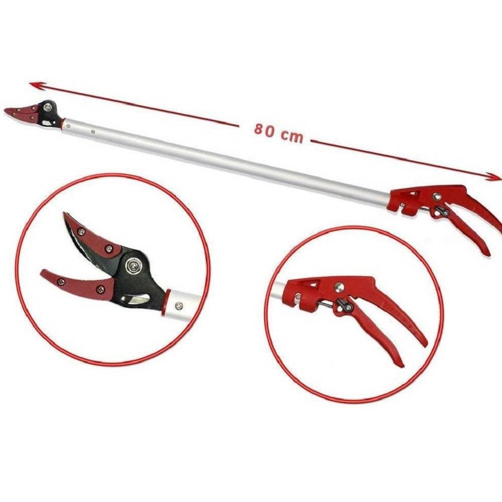 Trade Shop - Forbice Potatura Coglifrutta Cesoia Raccogli Frutta 80 Cm Taglia Piante Giardino -