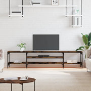 Mobile TV-Credenza per TV-Console TV Rovere Fumo 201x35x45 cm in Legno Multistrato e Ferro