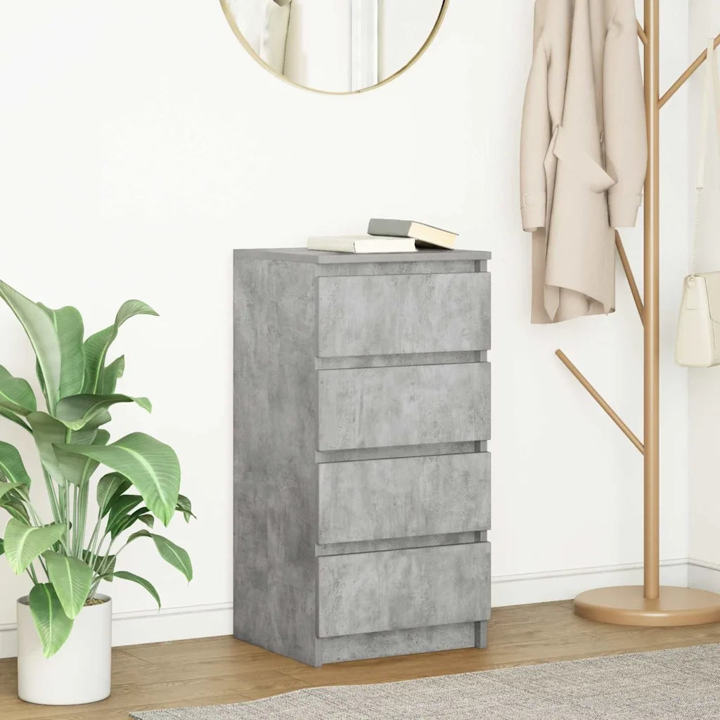 Credenza | Madia | Buffet da pranzo | Armadio da pranzo Grigio Cemento 37,5x35x76 cm in Legno Multistrato