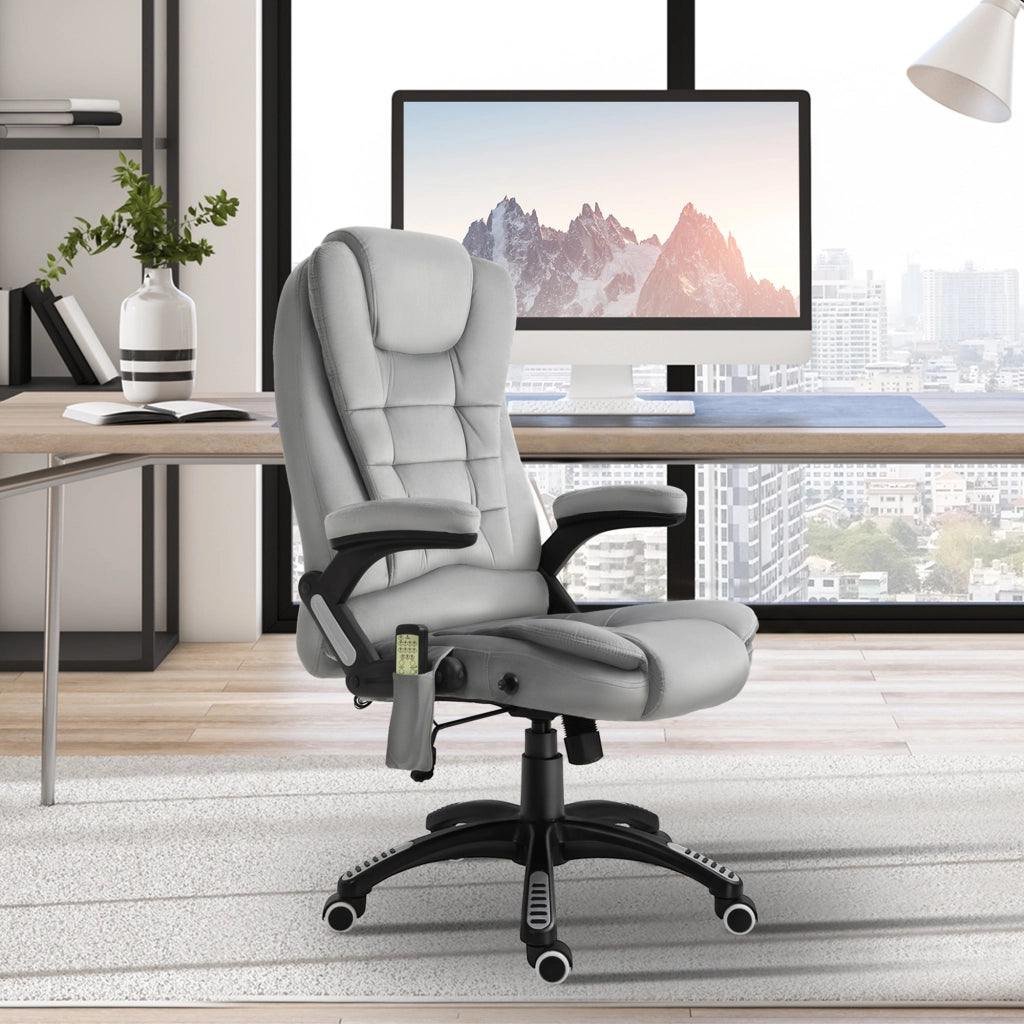 Poltrona da ufficio massaggiante con riscaldamento e funzione relax ¨C Minimal ¨C Grigio