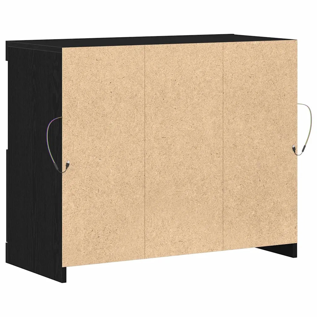 Credenza-Buffet-Armadio da cucina Nero 81 x 37 x 67 cm Legno multistrato