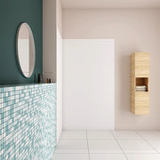 H.210 cm Pannello Doccia ad Angolo 80x100 cm Realizzato in Alluminio da 3 mm con Profili Finitura Bianco Opaco per Rivestimento Parete Bagno
