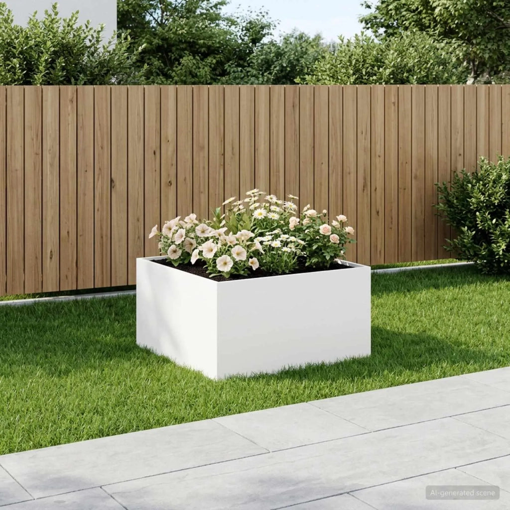 Vaso da giardino Bianco 60 x 60 x 40 cm 8005094