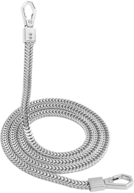 Cinturino per Borsa - Sostituzione Catena - Design Elegante - Argento - Fili Metallici - Donna - 100cm x 7mm