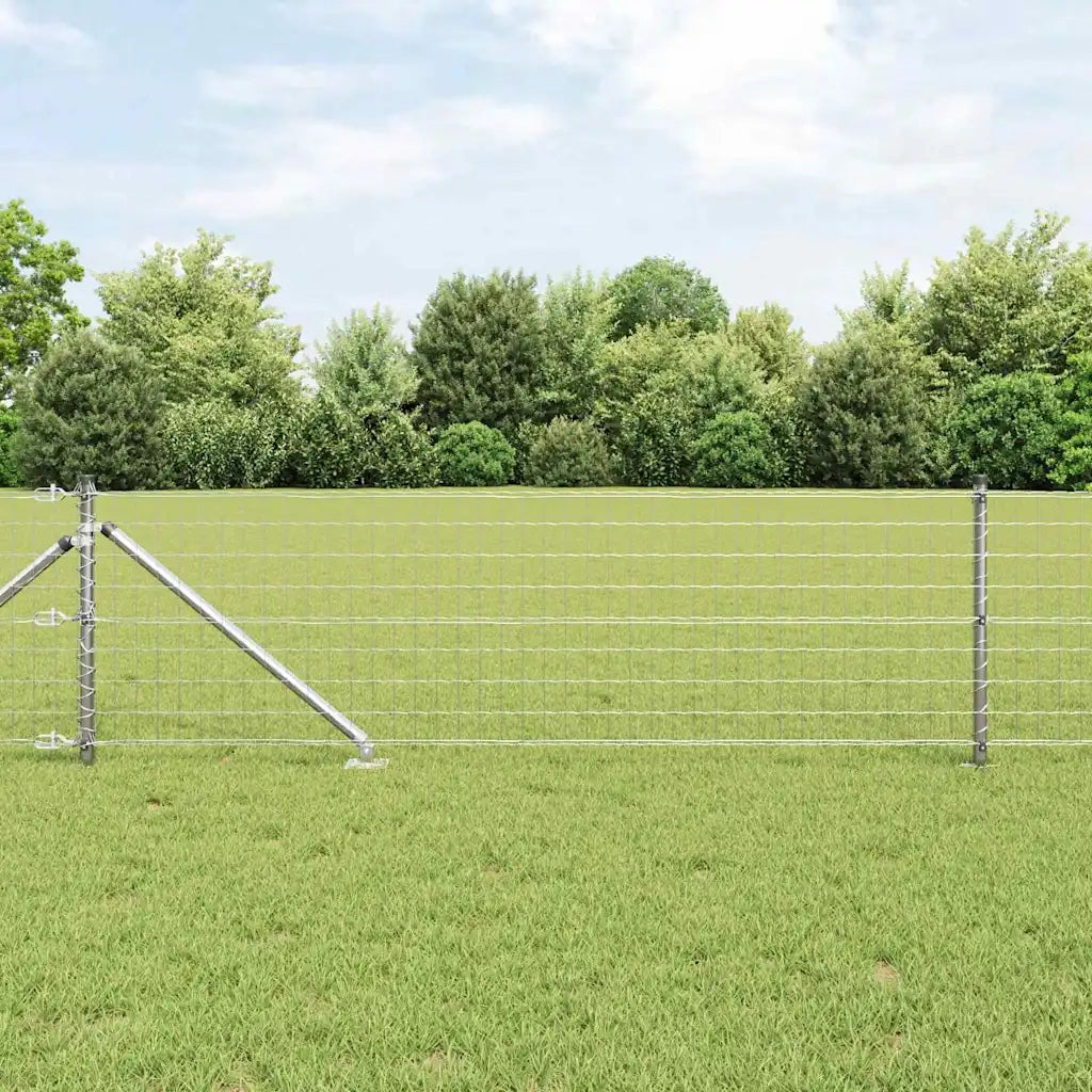 Recinzione da Giardino | Recinzione con Posto Argento 0,4 x 10 m Acciaio