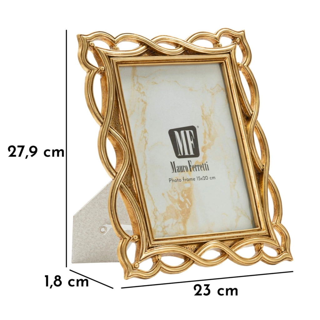 Cornice portafoto Wave oro dal profilo ondulato 15x20 cm