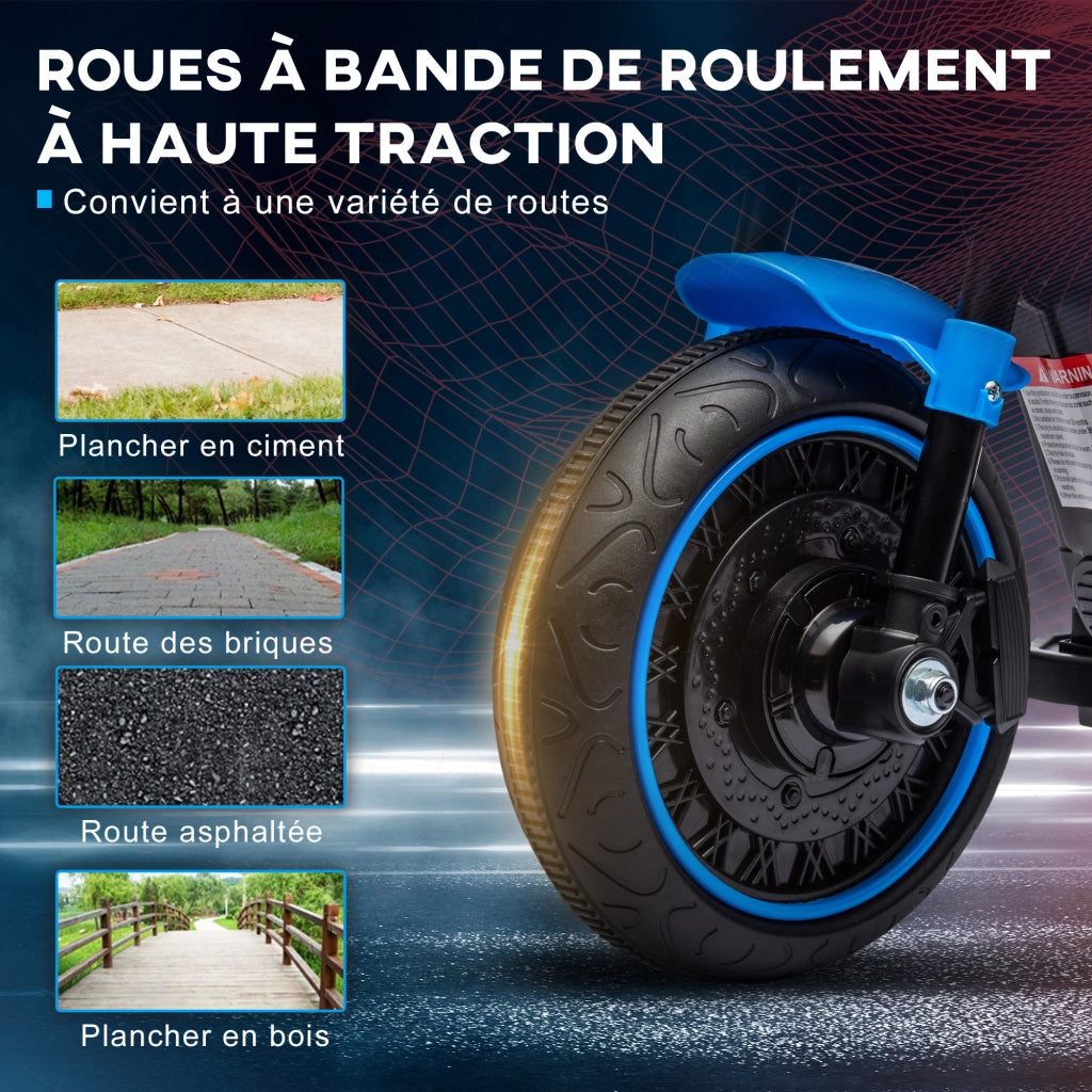 Moto Elettrica Bambini 2 Ruote ¨C Zephmum ¨C Blu LED