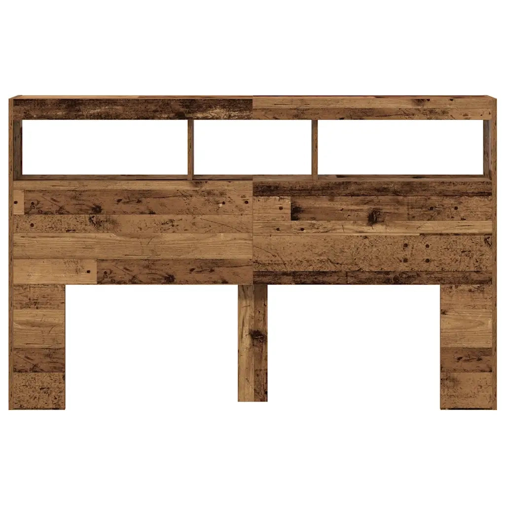 Testiera | Testata con Contenitore a LED Legno Antico 160x17x102 cm