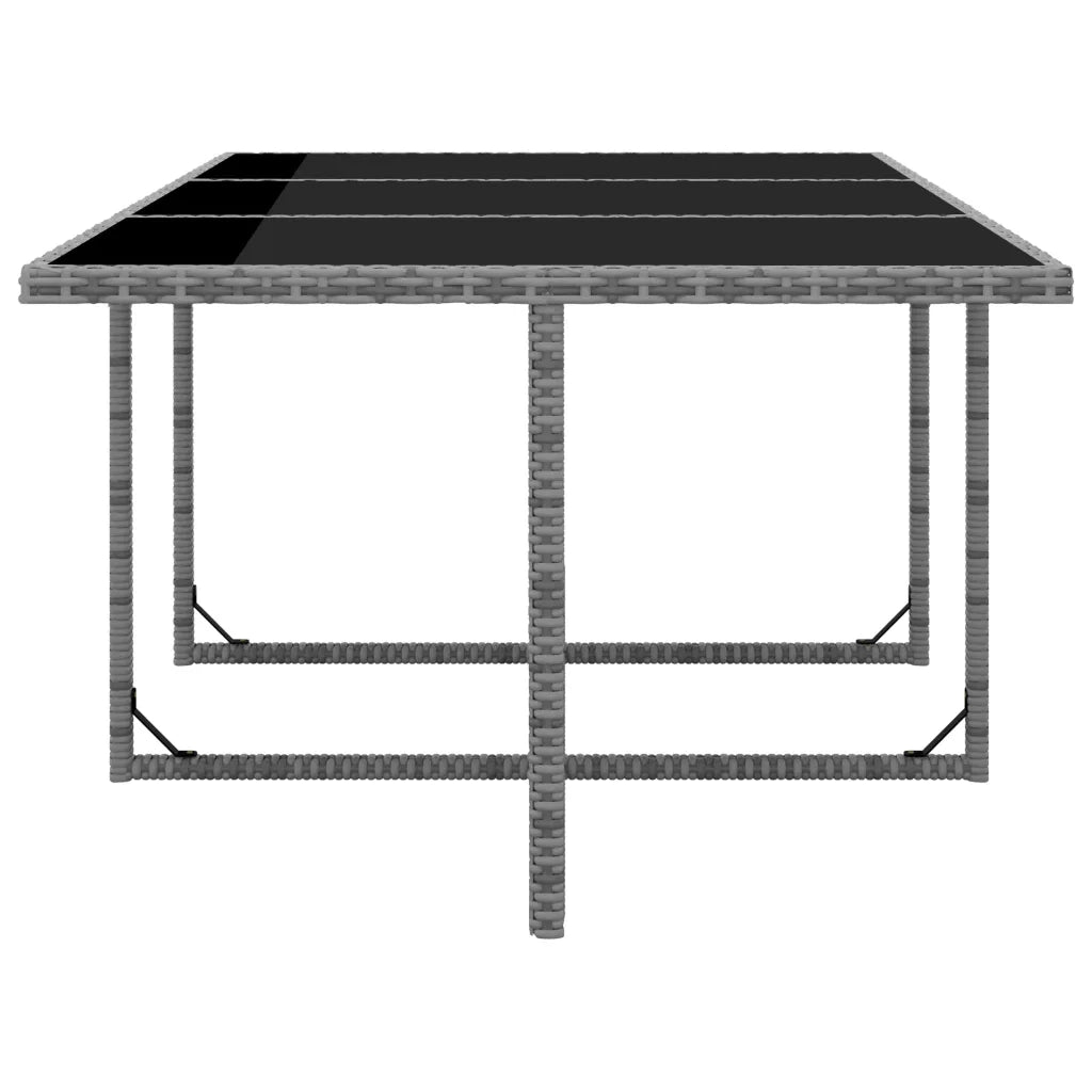 Set da Pranzo da Giardino 11 pz con Cuscini Polyrattan Grigio 46378