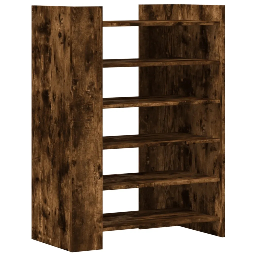 Scarpiera-Scaffale per scarpe Rovere Fumo 74,5x37,5x100 cm in Legno Multistrato