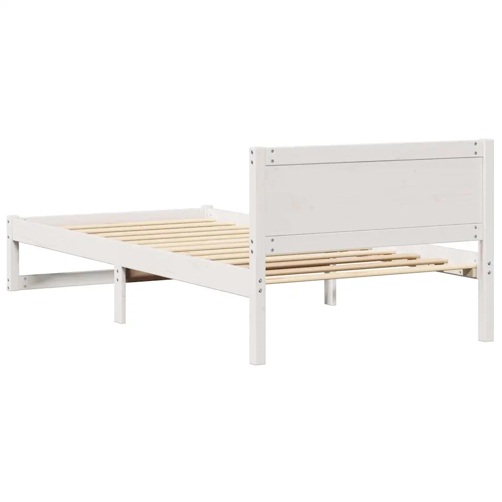 Struttura del letto Bianco 75 x 190 cm Pino massello 873299