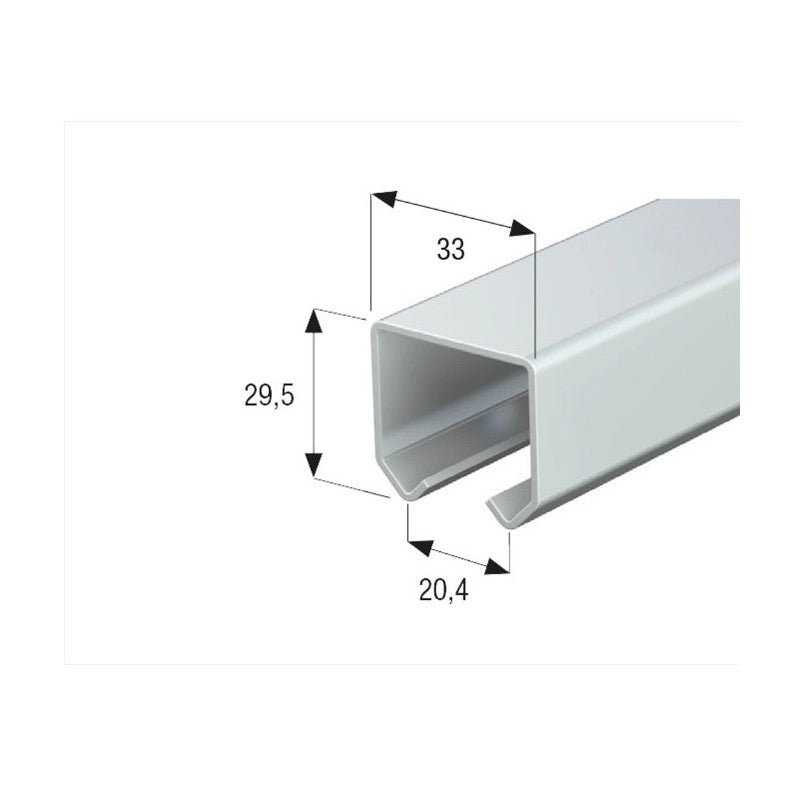 Binario Monorotaia MR3 in Ferro Zincato, Lunghezza 200cm - Perfetto per Teli in PVC, Tettoie, Gazebi, Pergole e Capanni