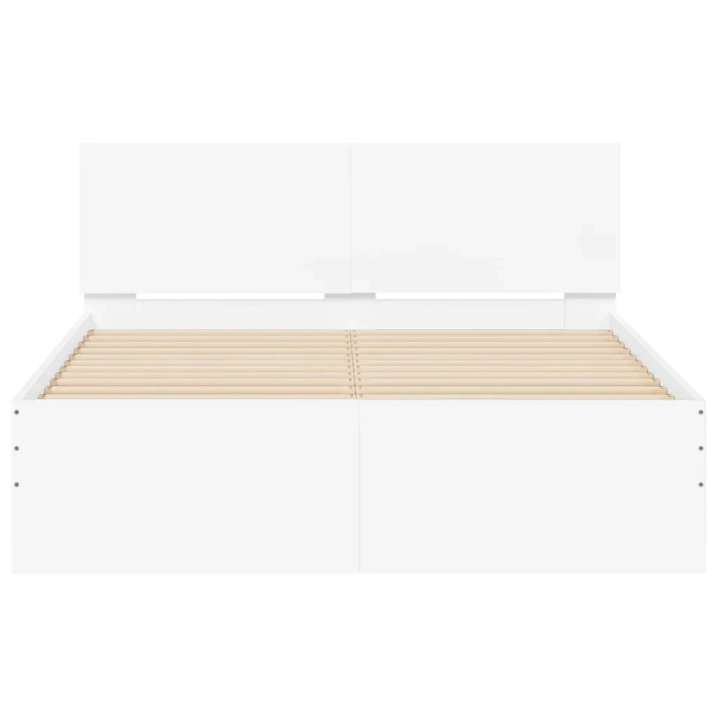 Letto matrimoniale | Letto per adulti | Giroletto con Testiera e LED Bianco 120x200 cm