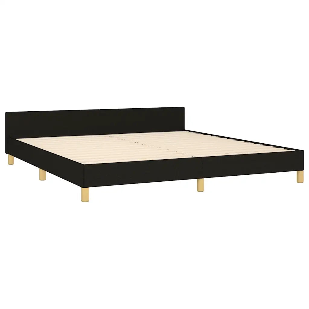 Giroletto senza Materasso-Struttura Letto Nero 180x200 cm in Tessuto 448291