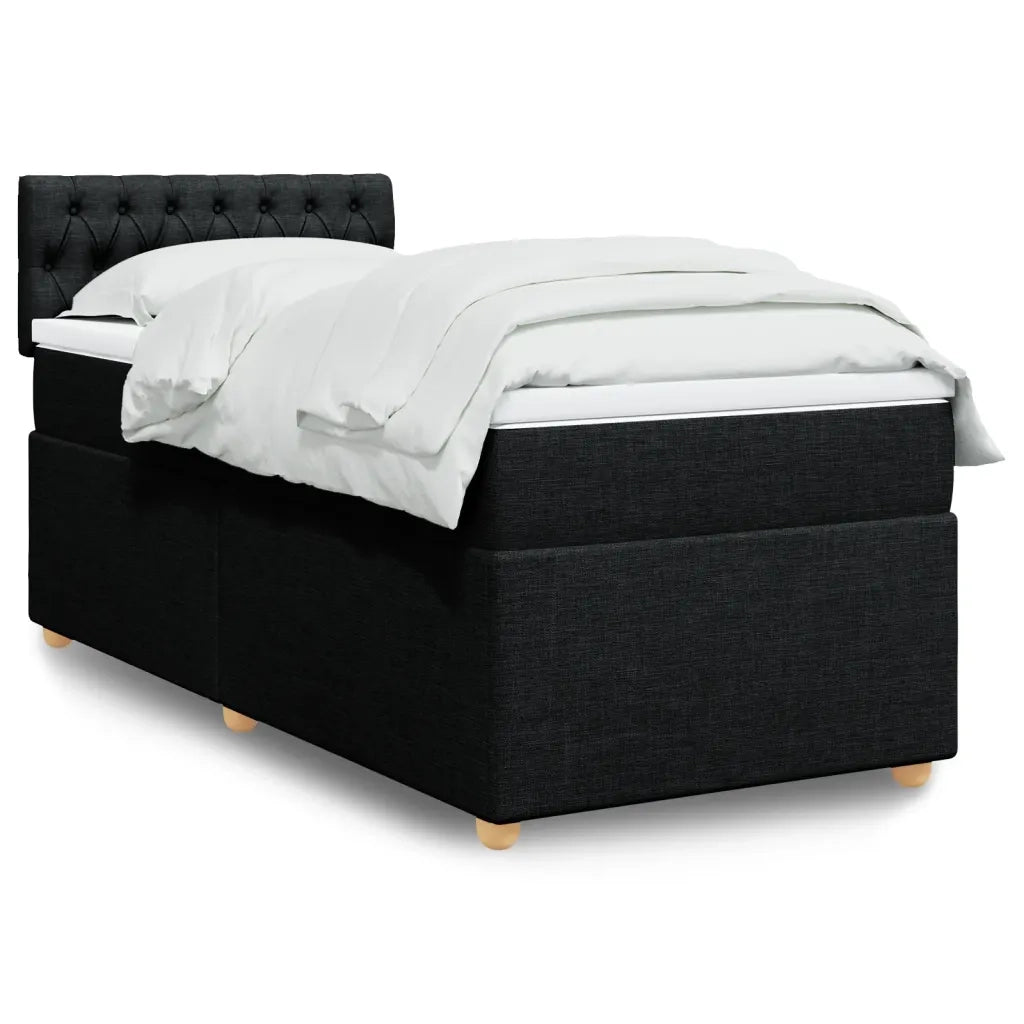 Giroletto a Molle con Materasso Nero 90x200 cm in Tessuto 3286572