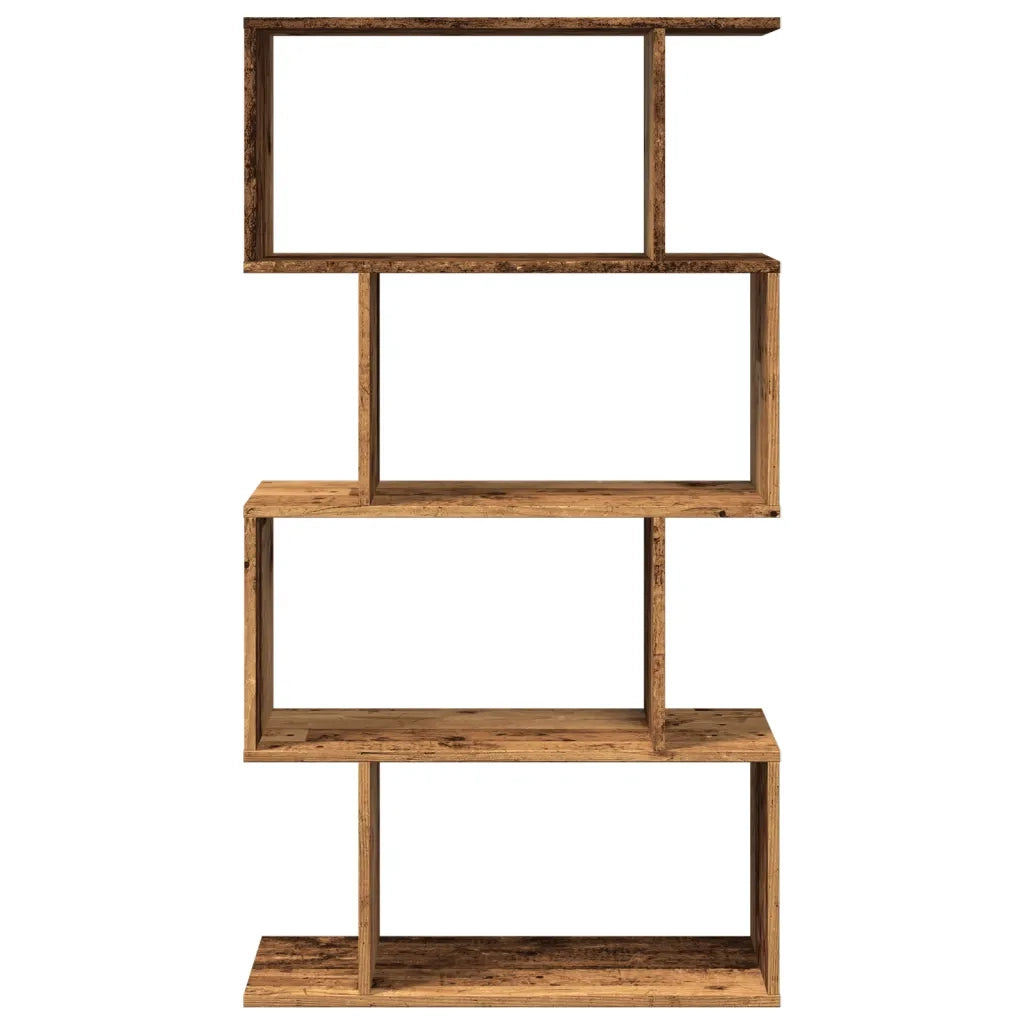 Libreria 4 Ripiani-Scaffale per Libri-Mobile di Stoccaggio Legno Vecchio 70x24x129 cm in Truciolato