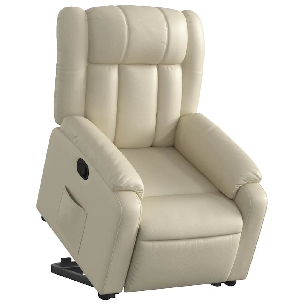 Poltrona Alzapersona Reclinabile Crema in Similpelle 3205265