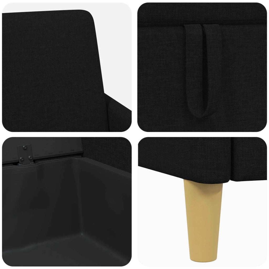 Set di Divani con Storage 2 pz Nero Poliestere 3429206