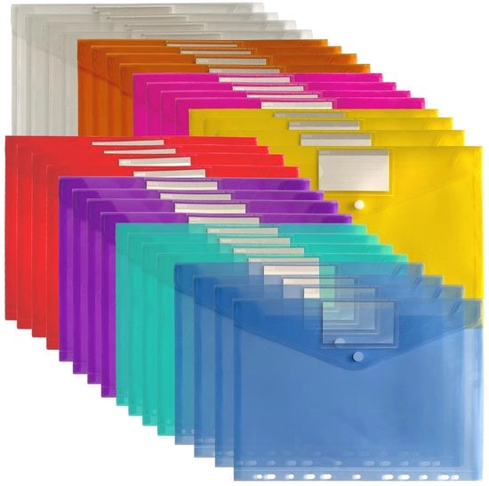 Documentenmap A4 32-delig, 8 colori, 11 fori, etichetta e chiusura a vite