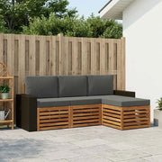 Set di divani da esterno con cuscino 4 pcs Naturale e Antracite 3384213