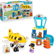 LEGO DUPLO La Prima Volta in Aeroporto - Gioco Educativo per la Motricita Fine con Aereo Giocattolo, 2 Figure e un Orsac