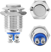 Interruttore elettrico compattibile per pannelli - 12v - Impermeabile - Azione a pulsante - Finestra in acciaio argentato