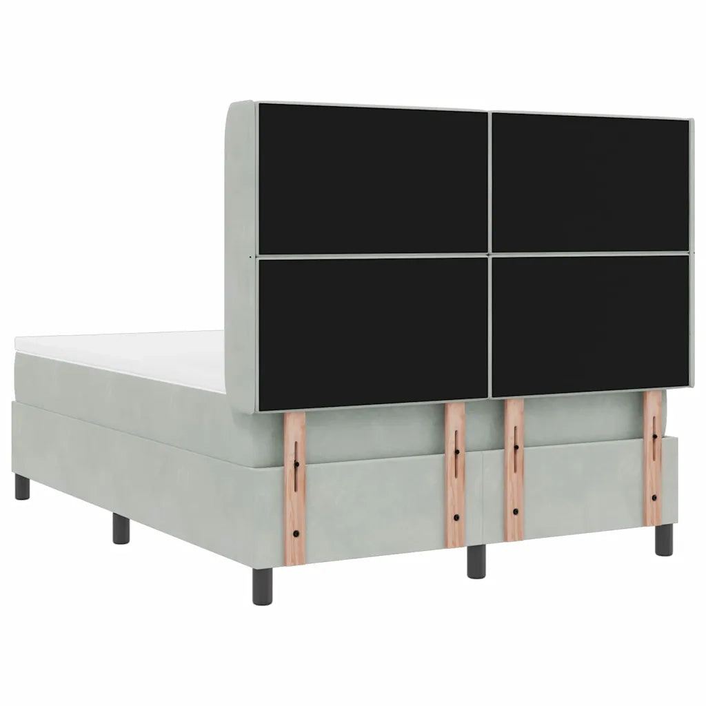 Letto a molle con materasso Grigio chiaro 160 x 200 cm Velluto 3343820