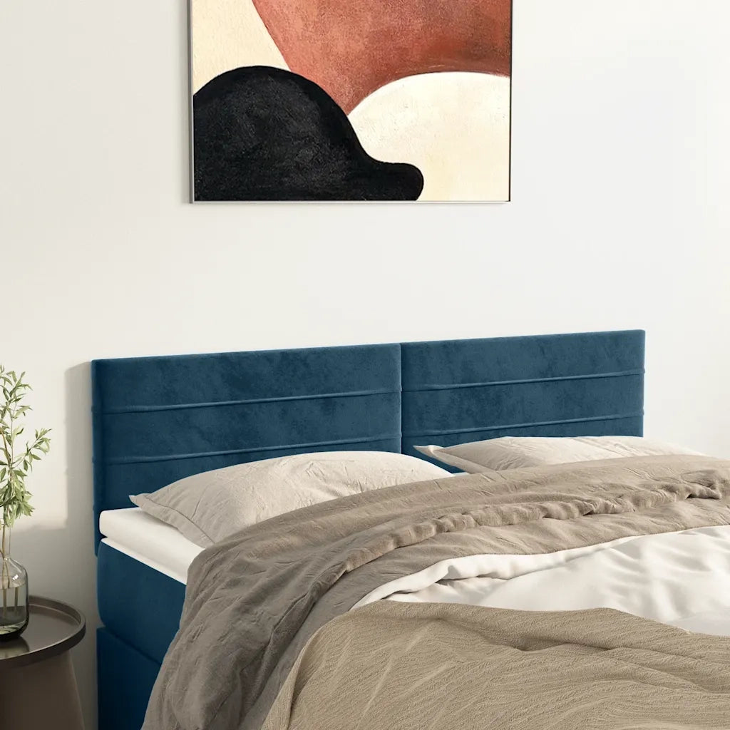 Testiera | Testata Blu Scuro 144x5x78/88 cm in Velluto