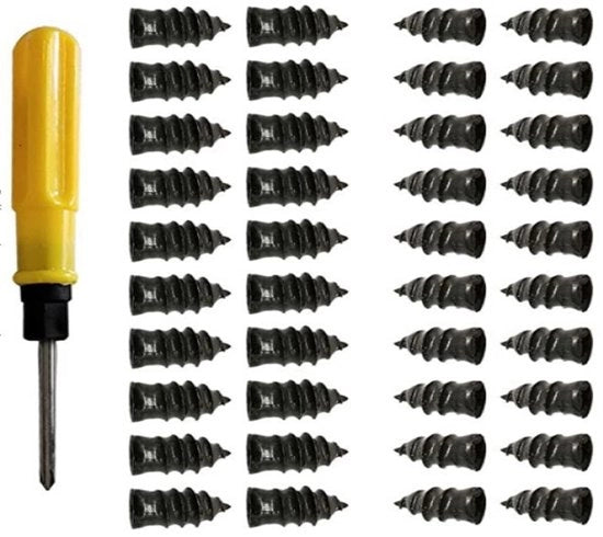 Riparazione Banda Gomma - Riparazione Rapida - Nero - Spilli in Gomma - Adatto per Banda di Auto - Set da 40PCS