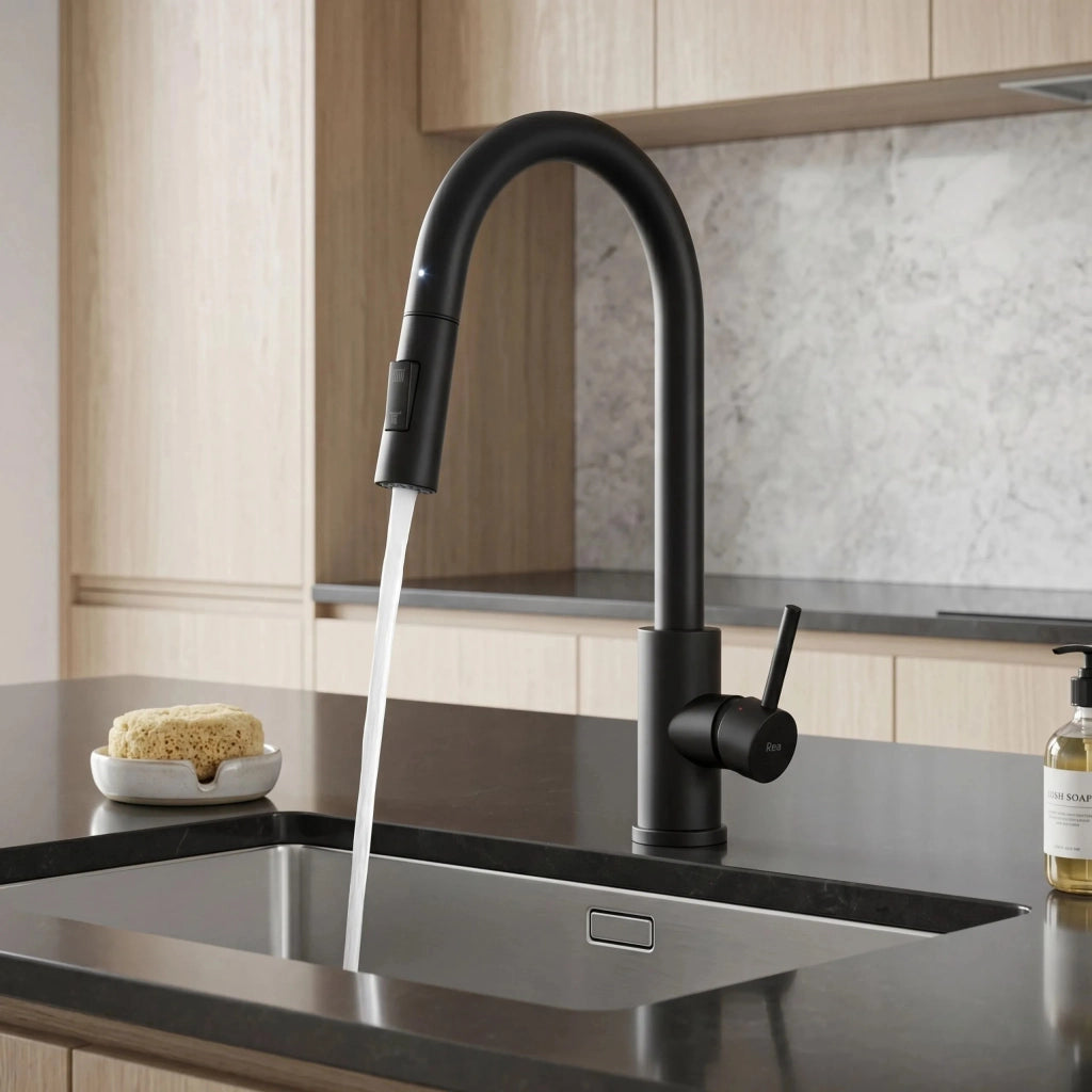 Rubinetto Da Cucina Rea Fresh Touch Black Matt