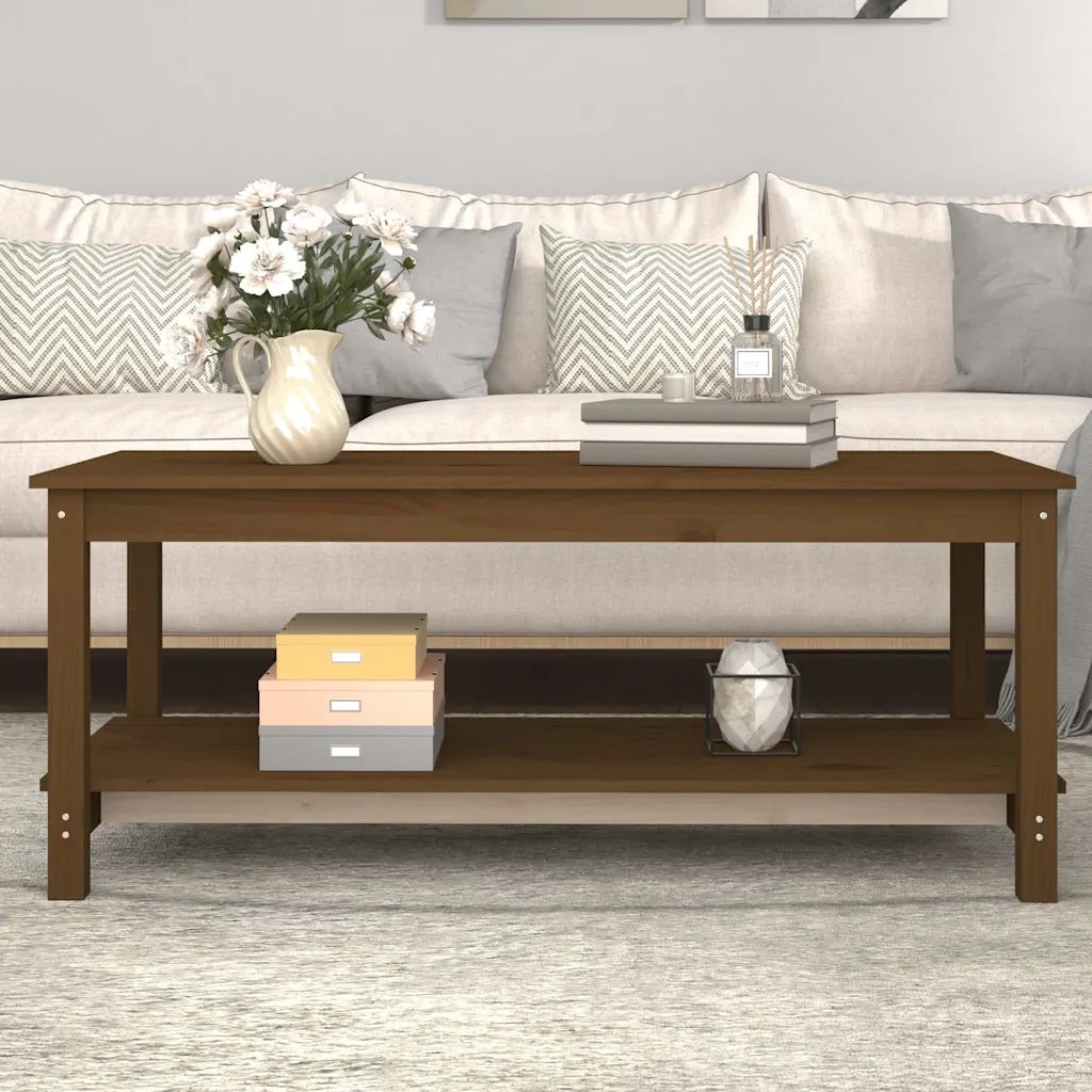 Tavolino da Salotto Ambra 110x55x45 cm Legno Massello di Pino 822275