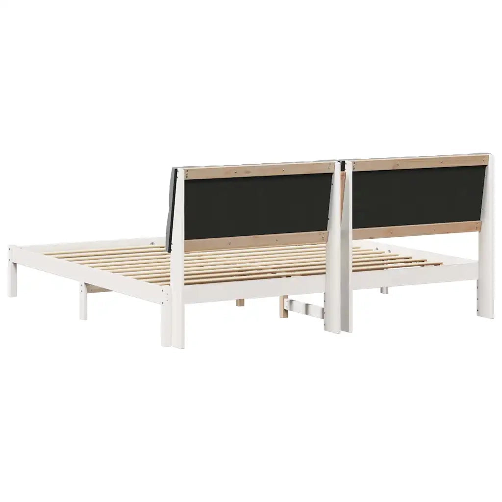 Letto con Testiera Rivestita con testiera Bianco 200 x 200 cm 3394382
