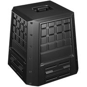 Compostiera da giardino 78 x 64 x 80 cm grande capacità 380 litri e pratico coperchio in PP nero 20_0011570