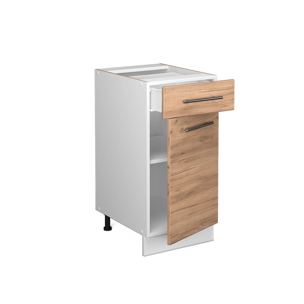 Mobiletto base per cucina Fame-Line Rovere dorato/Bianco 40 cm, PL Marmo Vicco