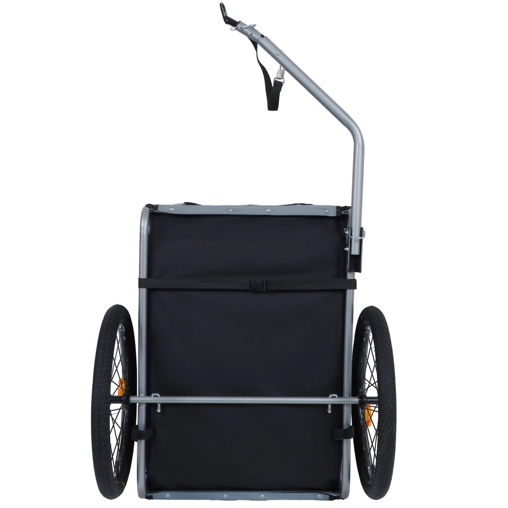 Rimorchio per bicicletta per cani – Rimorchio per cani – Con gancio di sicurezza girevole – Con zanzariera – Con copertura antipioggia – Fino a 40 kg – nero