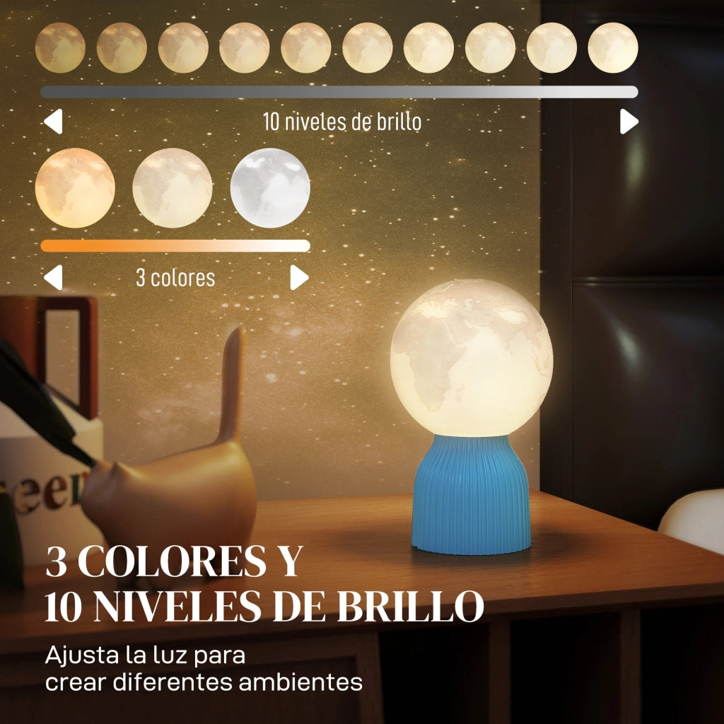 Lampada da Comodino 3D LED ¨C Minimal ¨C Bianco