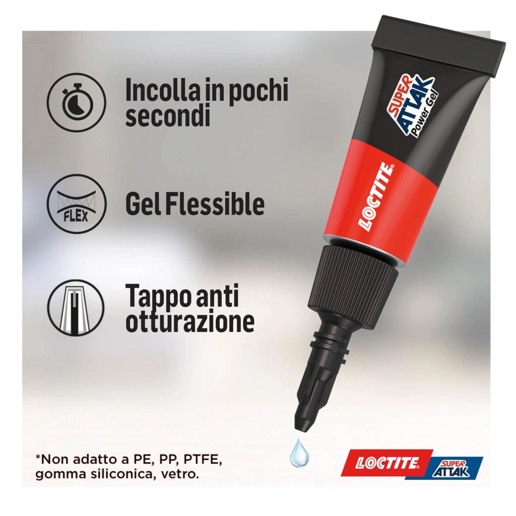 COLLA 'SUPER ATTAK POWER GEL MINI' 3 x 1 gr - LOCTITE