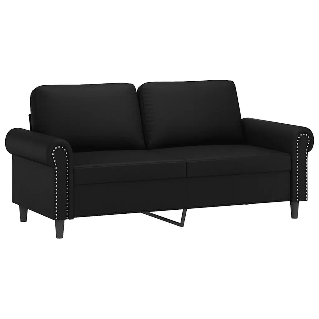 Divano a 2 Posti-Sofa 2 Posti Nero 140 cm in Similpelle 724468