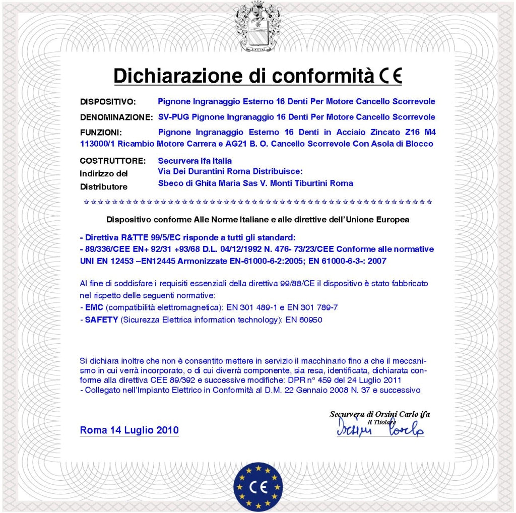Ingranaggio Pignone Esterno 16 Denti Per Cremagliera Cancello Scorrevole Universale M4 in Acciaio Ricambio Motore Carrera 113000/1 Ø Ex 72 mm Ø foro 22 mm Zeppa di Fissaggio Spessore 25 mm