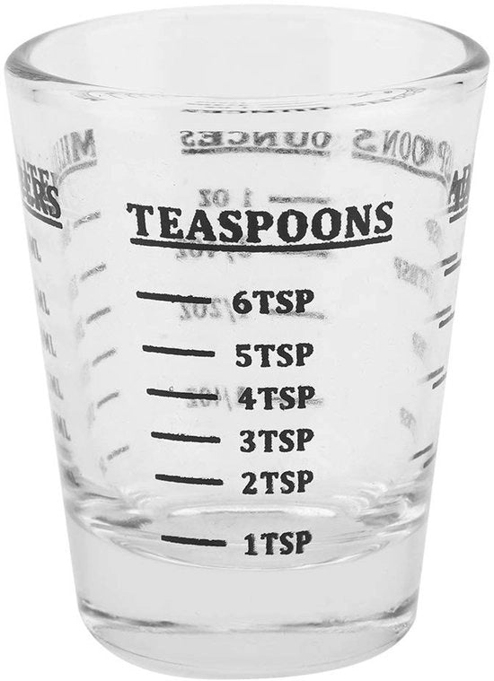 Misuratore Liquidi Portatile 1 Litro - Piccola Misuratrice - Transparente - Scala OZ/ML/TSP/TBSP - Strumento di Cucina di Alta Qualità - Capacità 30ml - Bicchiere di Misura