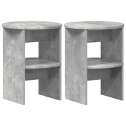 Mobile laterale | Tavolo laterale | Tavolino 2 pz Grigio Cemento ?40 x 50 cm